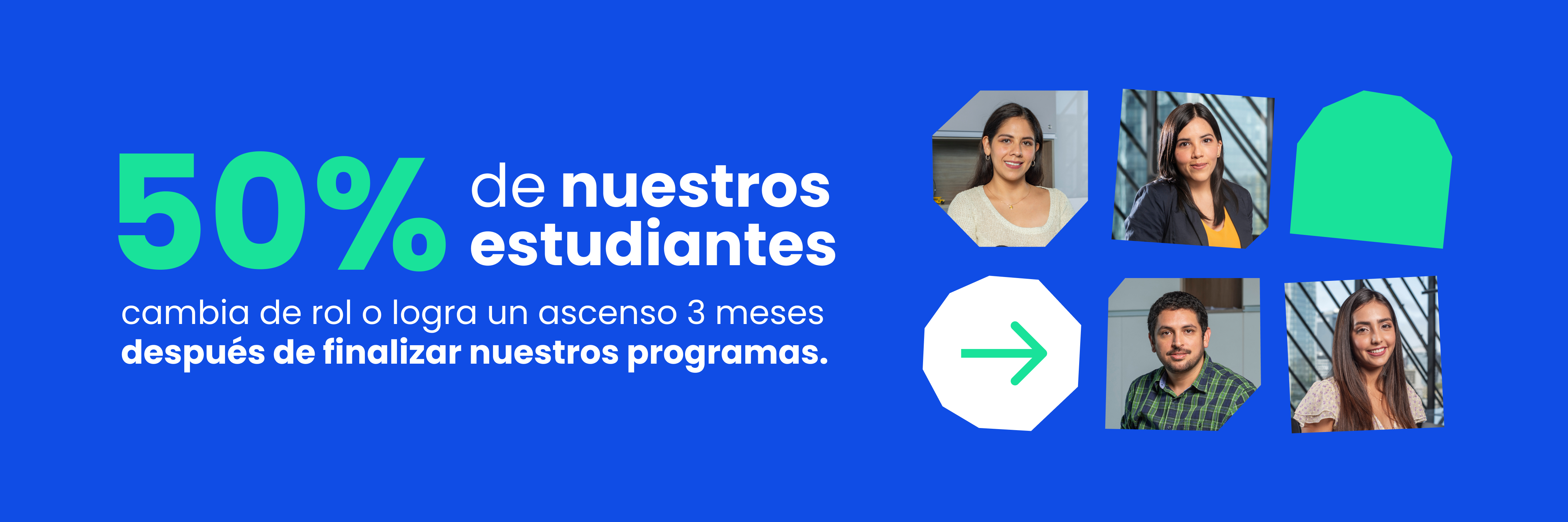50% de nuestros estudiantes